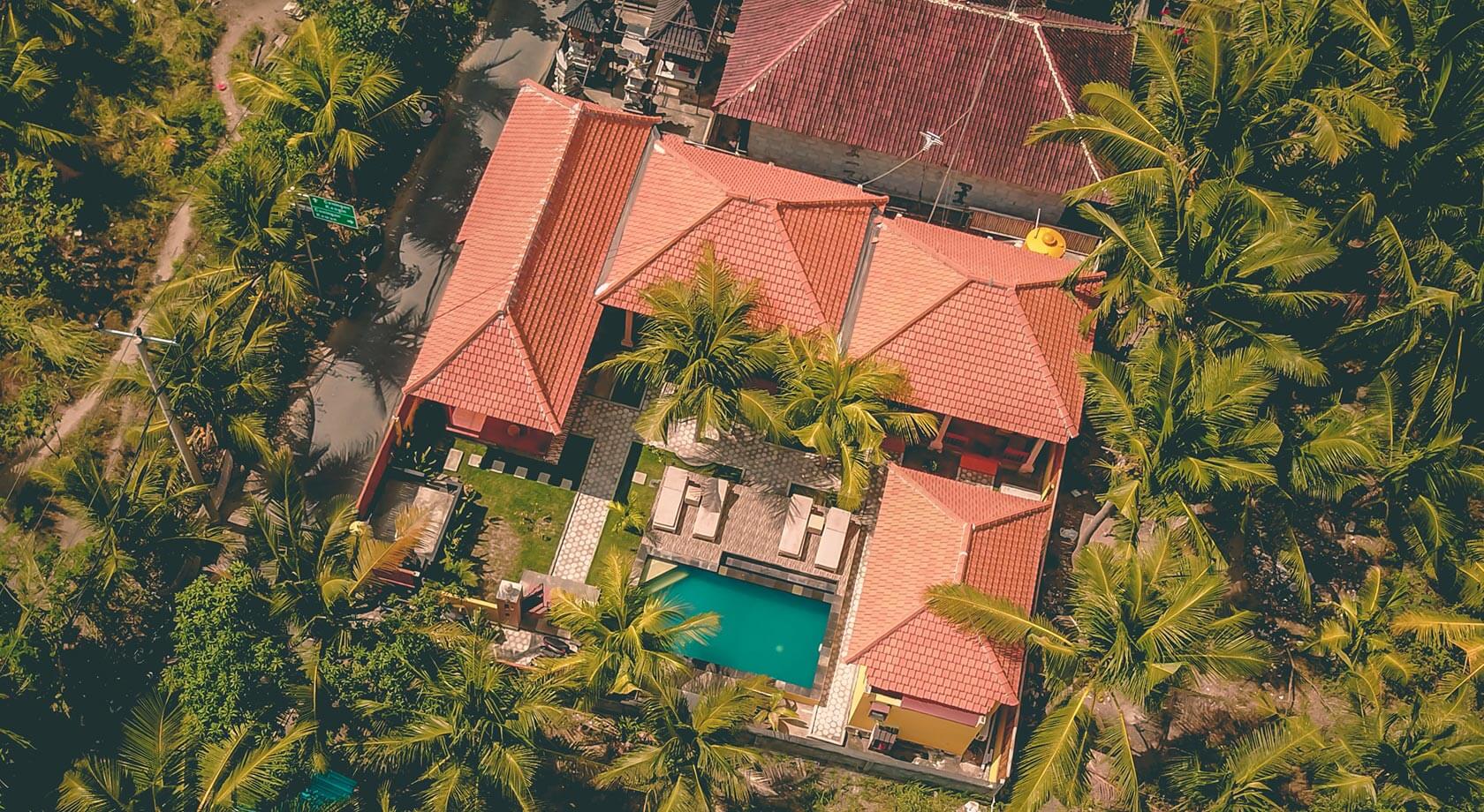 Aerial view of villa