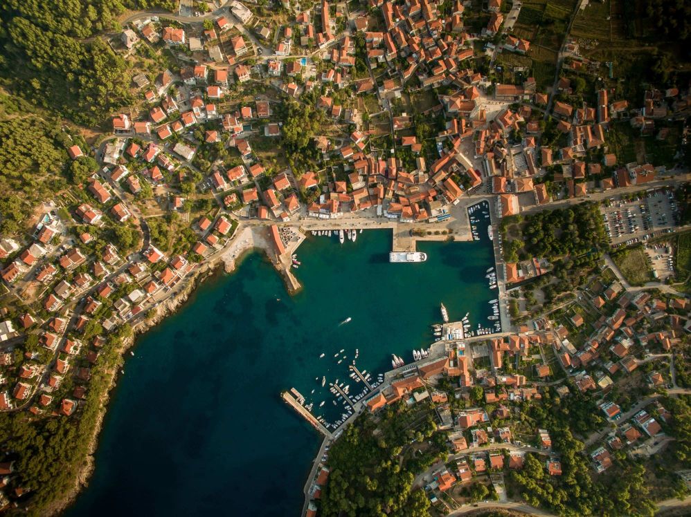 Greek town on a shore of mediterranean sea